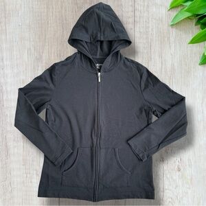 Karen Scott Sport Black Zip Up Hoodie Size M